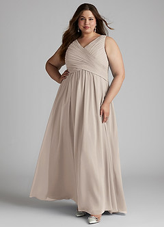 Azazie Flora Bridesmaid Dresses Frost A-Line Pleated Chiffon Dress image10