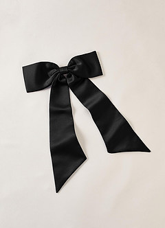 front Matching Color Satin Bow Hair Clip