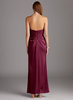 Azazie Lexie Final Sale Mulberry Sheath Strapless Stretch Satin Convertible Dress image3