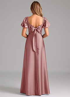 Azazie Fatima Bridesmaid Dresses Dusty Rose A-Line Pleated Stretch Satin Dress image6