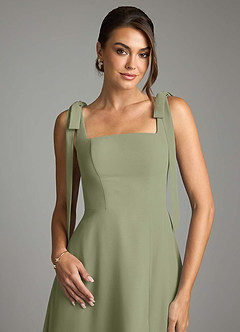Azazie Debra Bridesmaid Dresses Pistachio A-Line with Pockets Chiffon Convertible Dress image2