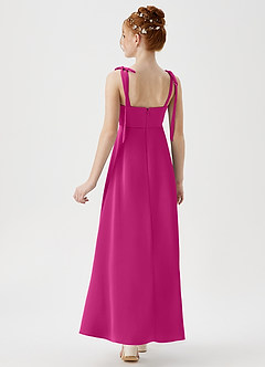 Azazie Rosey Junior A-Linie Herzausschnitt Stretch-Satin Kleid Fuchsia image6
