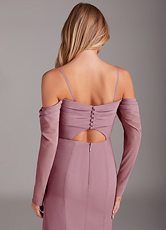 Azazie Hallie Bridesmaid Dresses Vintage Mauve Mermaid Long Sleeve Chiffon Dress image6
