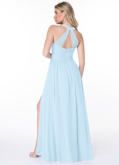 Azazie Jaclyn Bridesmaid Dresses Sky Blue A-Line Pleated Chiffon Dress image6