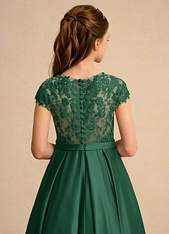 Azazie Bunny Girl Robe Demoiselle D'honneur Fillette Robe Princesse en Dentelle Vert Foncé image7