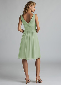 Azazie Grace Bridesmaid Dresses Dusty Sage A-Line Pleated Chiffon Dress image2