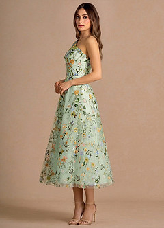 Robe Midi Vert Clair Maribela image5