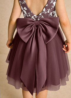 Azazie Butterfly Blumenmädchenkleider A-Linie Spitze Kleid Sangria image6