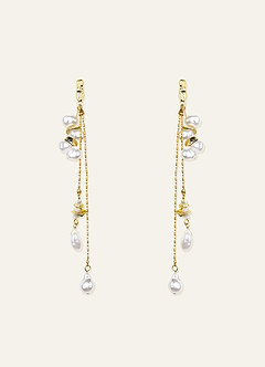 front Baroque Pearl Tassel Earrings