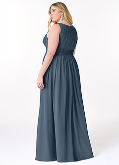 Azazie Harper Bridesmaid Dresses Neptune A-Line Pleated Chiffon Dress image7
