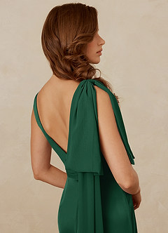 Christian Siriano Bridal for Azazie 1011 Robes de demoiselle d'honneur Robe Sirène en Satin extensible Arc Vert Foncé image10