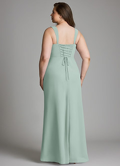 Azazie Agustina Bridesmaid Dresses Agave Mermaid Corset Chiffon Dress image9