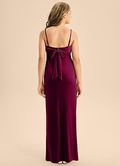 Azazie Mai Junior Brick Red A-Line Sweetheart Neckline Velvet Dress image2