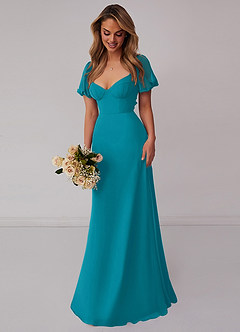 Barbie ♥ Azazie Bridesmaid Dresses Jade A-Line Pleated Chiffon Dress image6