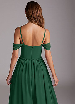 Azazie Calianna Jurken voor bruidsmeisjes Converteerbaar Jurk van Chiffon met A-Lijn Off the Shoulder Donkergroen image9