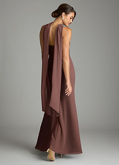 Azazie Saylor Brudtärnklänningar Klä av Sjöjungfru i Chiffong Axelbandslös Espresso image9