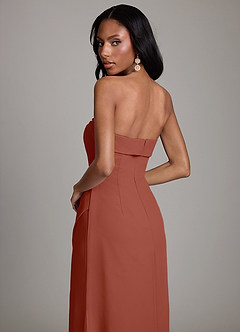 Azazie Aretha Brudepigekjoler En streg Stropløs Chiffon Gulv-længde Kjole image4