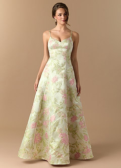 Raquel Blush Floral Green Maxi Dress image5