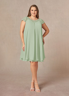 Azazie Tess Mother of the Bride Dresses Dusty Sage Empire Sequins Chiffon Dress image7