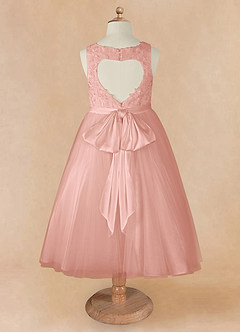 Azazie Calla Flower Girl Dresses Rosette Ball-Gown Lace Tulle Dress image8