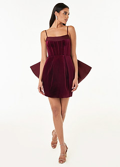 Joanna Wine Bow Mini Dress image5