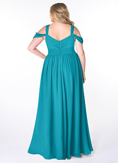 Azazie Lianne Bridesmaid Dresses Jade A-Line Off the Shoulder Chiffon Dress image8