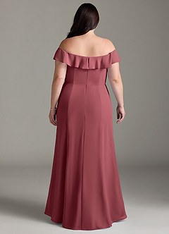 Azazie Sophie Vestidos de damas de honor Vestido de Merlot de Gasa de Corte en A Convertible con Vestidos sin tirantes image7