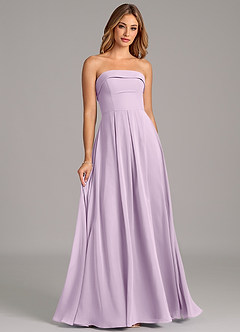 Azazie Lucienne Abiti da Damigella Abito Convertibile A-Line in Chiffon Senza Cinturino Lilla Glassato image3