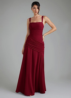 Azazie Toya Bridesmaid Dresses Burgundy Mermaid Corset Chiffon Dress image1
