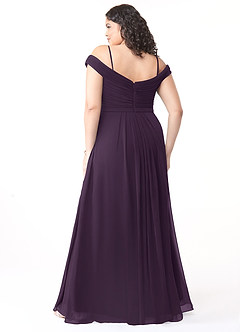 Azazie Audrianna Bridesmaid Dresses Plum A-Line Off-The-Shoulder Gathered Chiffon Convertible Dress image8