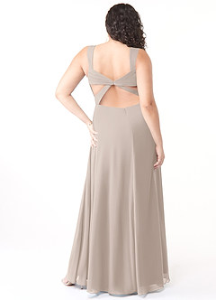 Azazie Nahrin Bridesmaid Dresses Frost A-Line V-Neck Pleated Chiffon Dress image8