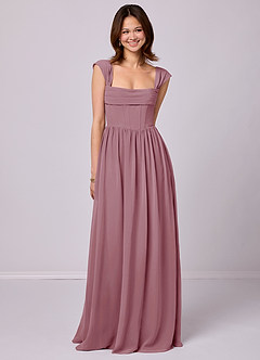 Barbie ♥ Azazie Bridesmaid Dresses Vintage Mauve A-Line Corset Chiffon Dress image1