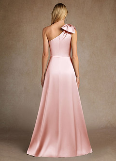 Azazie Easton Mother of the Bride Dresses Blushing Pink A-Line One Shoulder Stretch Satin Dress image3