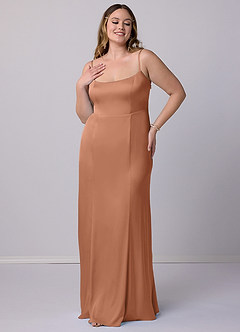 Barbie ♥ Azazie Robes de demoiselle d'honneur Robe Sirène en Satin extensible Arc Bronze image8