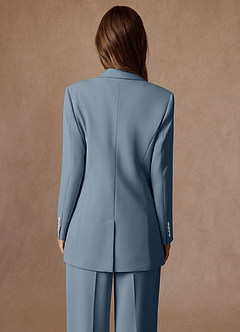 front Rowan Dusty Blue Refined Weave Performance 3-Piece Suit