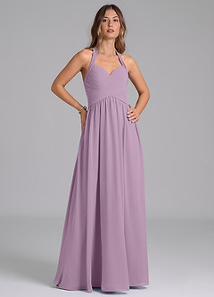 Azazie Darlyn Bridesmaid Dresses Wisteria A-Line Pleated Chiffon Dress image4