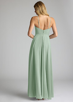 Azazie Akita Bridesmaid Dresses Agave A-Line Chiffon Dress image4
