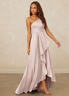 Christian Siriano Bridal for Azazie 1008 Bridesmaid Dresses Blushing Pink A-Line One Shoulder Stretch Satin Dress image4