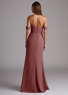 Azazie Saige Bridesmaid Dresses Desert Rose A-Line Off the Shoulder Chiffon Convertible Dress image7