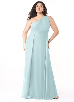 Azazie Dallas Bridesmaid Dresses Mist A-Line One Shoulder Chiffon Dress image6