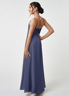 Azazie Collette Junior A-Linie Gestreift Chiffon Kleid Sturm image4