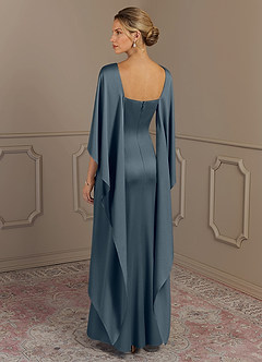 Azazie Eli Mère de la mariée Robes Robe Fourreau en Satin extensible Col de bateau Violet Crépusculaire image2