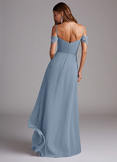 Azazie Marley Bridesmaid Dresses Dusty Blue A-Line Off the Shoulder Chiffon Convertible Dress image8