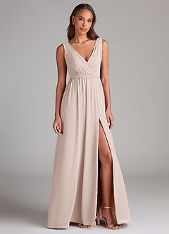 Azazie Tanicia Bridesmaid Dresses Rose Petal A-Line Pleated Chiffon Dress image4