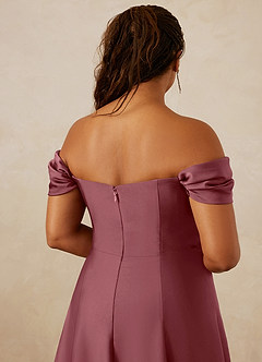Christian Siriano Bridal for Azazie 1002 Bridesmaid Dresses Desert Rose A-Line Off the Shoulder Stretch Satin Convertible Dress image14