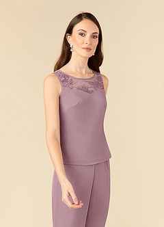 Azazie Frances Mother of the Bride Dresses Dusty Rose Jumpsuit/Pantsuit Scoop Mesh Dress image7