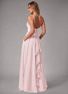 Azazie Amalia Bridesmaid Dresses Blushing Pink A-Line Pleated Chiffon Dress image2