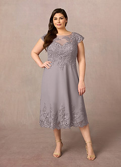 Azazie Terrano Mother of the Bride Dresses Dusk A-Line Scoop Lace Dress image6