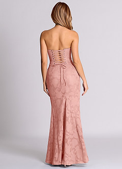 Azazie Sorrel Bridesmaid Dresses Rosette Mermaid Corset Floral Burnout Convertible Dress image2