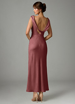 Azazie Kieryn Suknie dla druhen Syrena Pofałdowany Satyna elastyczna Długość kostki Sukienka image5